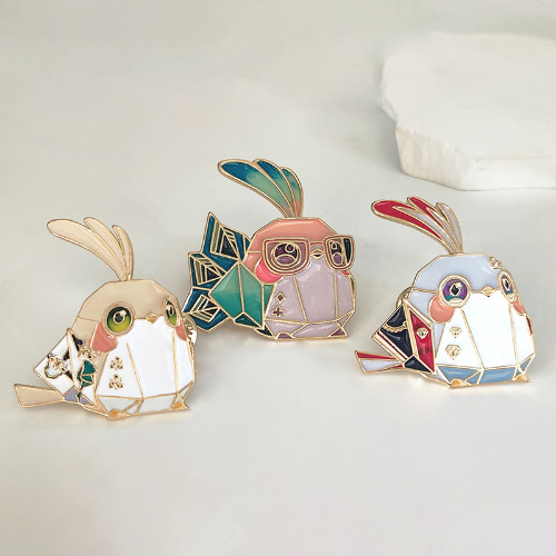 HSR Enamel Pin Honkai Star Rail Origami Bird Pin Badges - Aventurine