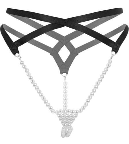 Amazon.com: ACSUSS Women's Sexy Pearl G-String Thongs Strappy Low Waist Micro Mini Panties Underwear Straps Black One Size : Clothing, Shoes & Jewelry