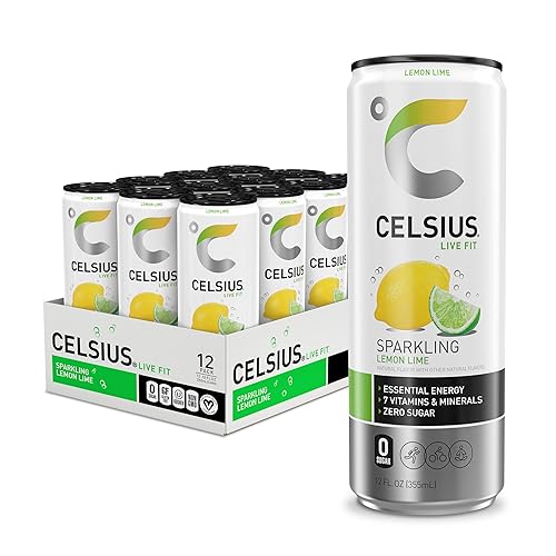 CELSIUS Sparkling Lemon Lime, Functional Energy Drink, 12 Fl Oz (Pack of 12) - Sparkling Lemon Lime - 12 Fl Oz (Pack of 12)