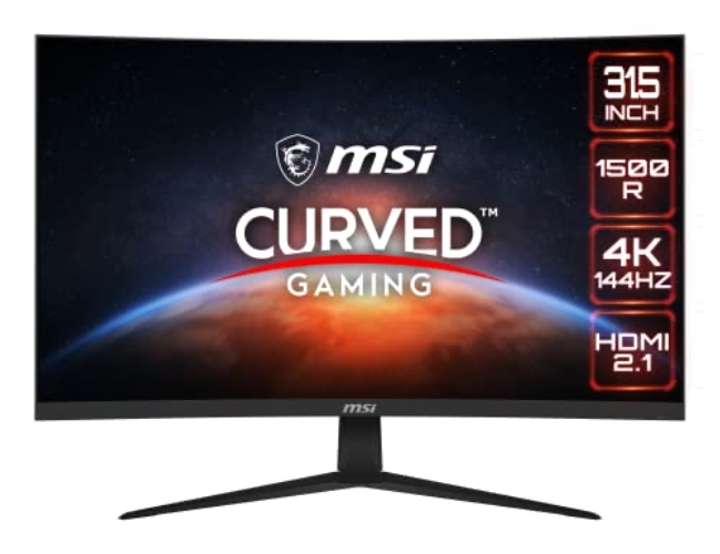 MSI G321CU 4K 32" 16:9 Curved 1500R Gaming Monitor, 144Hz 1ms, 3840 x 2160 (UHD), FreeSync