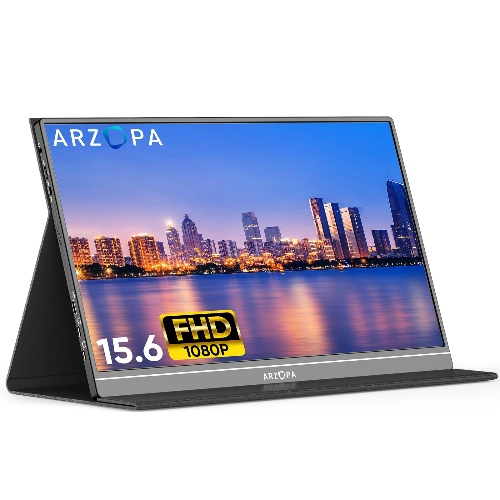 ARZOPA Monitor portatile, monitor portatile 15,6 pollici, 1920x1080 FHD, schermo mobile esterno IPS con HDMI
