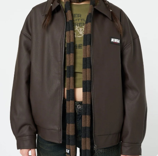 Vegan Leather Bomber Jacket