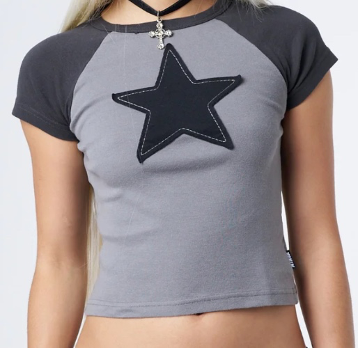 Starlight Grey Raglan Baby Tee