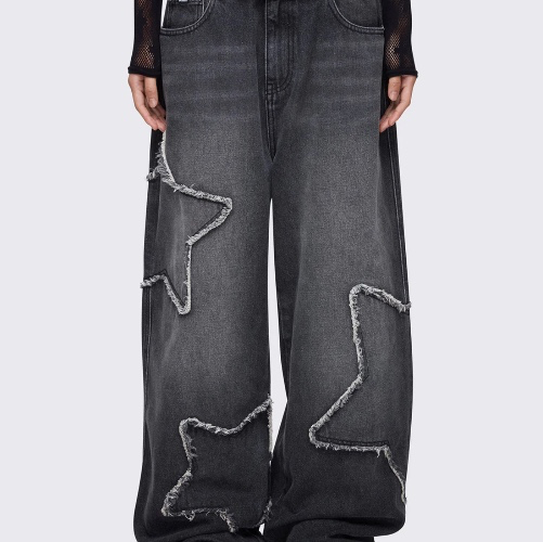 Starburst Black Baggy Jeans