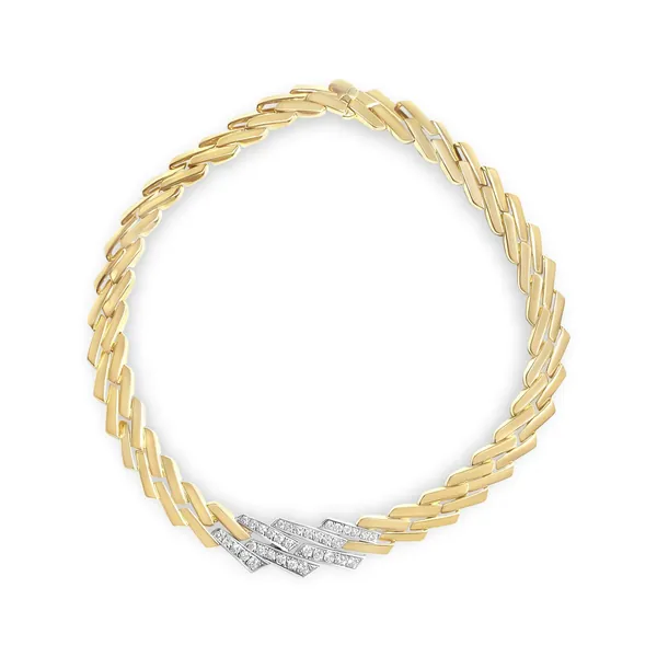 14k Yellow Gold 2 3/4 Cttw Pave Diamond Miami Cuban Curb Link Chain 16 Necklace (H-I Color, SI1-SI2 Clarity)
