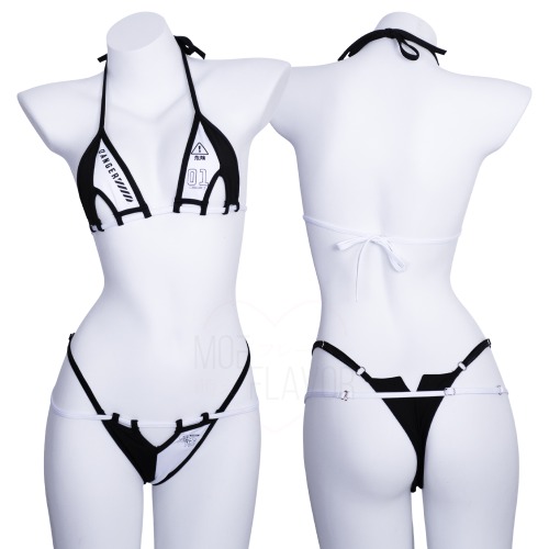 Swimsuit Danger Gamer Bunny Bikini | White 