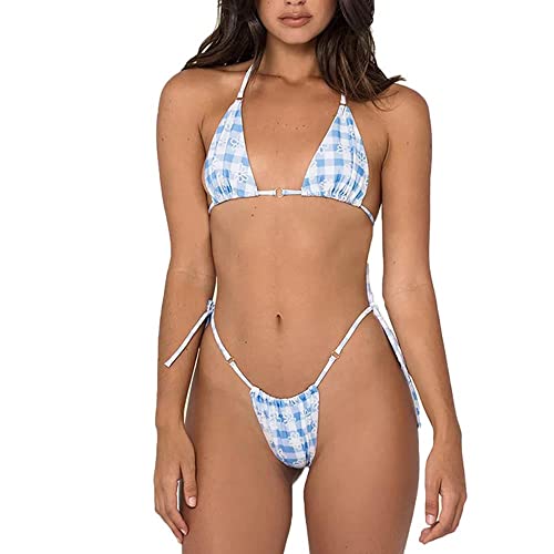MOXILYN Sexy Floral Print Bikini Sets High Cut String Cute Swimwear 2 Piece Underwire Bathing Suit - Kh013-s - Small