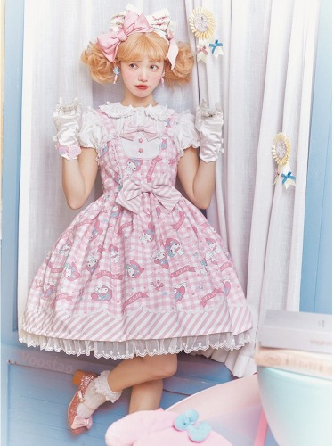 Melody & Cinna Lolita Dress - A Stunning Ensemble for Lovers of Classic Style - Pink My Melody Dress / L