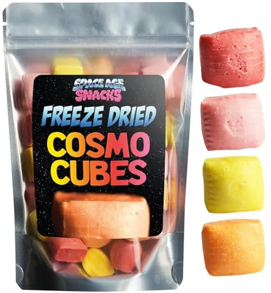 Freeze Dried Cosmo Cubes - Premium Freeze Dried Candy Shipped in a Box for Extra Protection - Space Age Snacks Freeze Dried Cosmo Cubes Freeze Dry Candy for All Ages Dry Freeze Candy (10 Ounce)