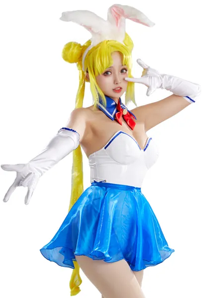 Sexy Bodysuit Bunny Girl Kawaii Lingerie Rock Handschuhe Socken Set Hasen Ohr Stirnband Tsukino Usagi Dessous