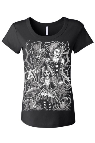 Malice in Wonderland Tee [Multiple Styles Available] | Womens Scoop Neck / XL
