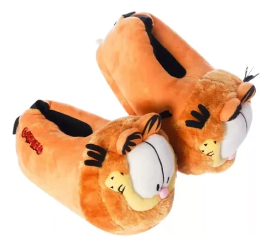 Pantufa Garfield 3d Pelucia Solado Emborrachado Licenciado 