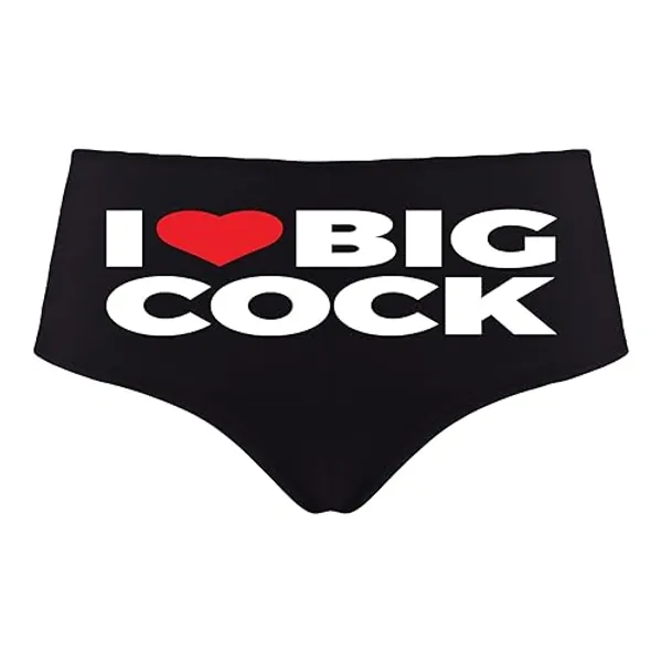 SGR I Love Big Cock Booty Shorts, Premium Cotton, Naughty Panties for Women, Sexy Gifts for Wife - 3X-Large - Black