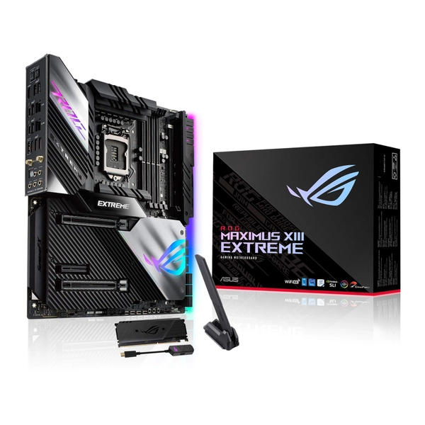 Asus ROG Maximus XIII Extreme (WiFi 6E) Z590 LGA 1200(Intel® 11th/10th Gen) EATX Gaming Motherboard (PCIe 4.0, 18+2 Power Stages, 5X M.2 Slots, 10 Gb &2.5Gb LAN,Thunderbolt 4, 1.77” Livedash OLED)