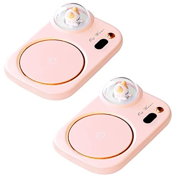 Smart Coffee Mug Warmer, Coffee Cup Heater with Cute Cat Night Light, Auto Shut Off, 3 Temperature Setting LED Display, Electric Beverage Warmer Plate for Coffee Tea Milk Cocoa and etc, Pink