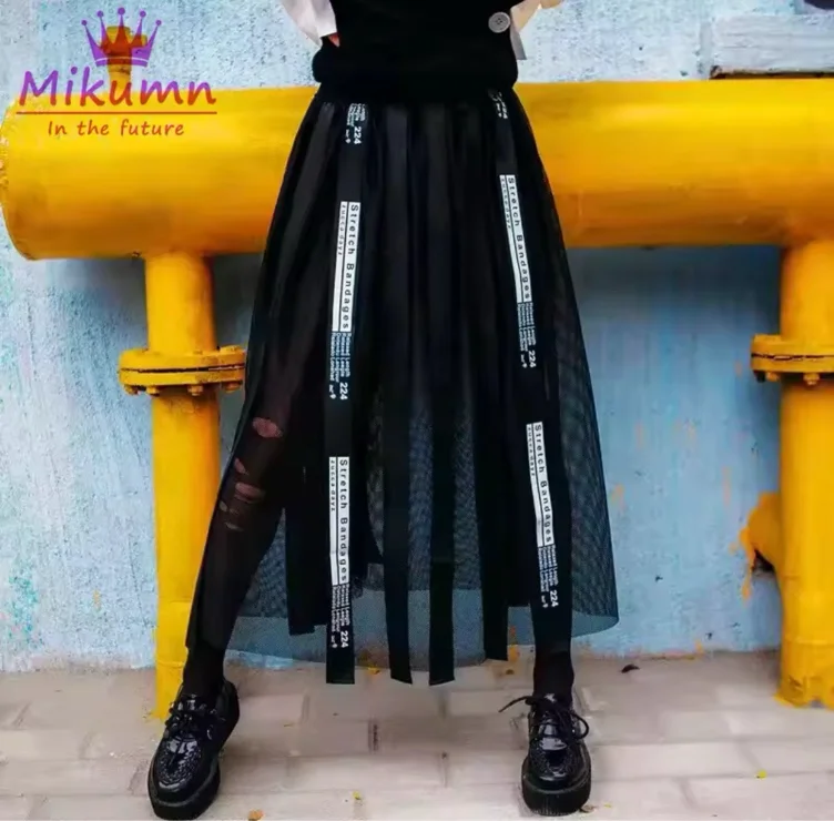 Mikumn Harajuku Skirt Punk Style Women High Waist Skirt Gothic Streetwear