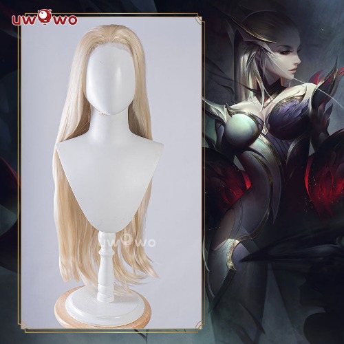 Uwowo League of Legends/LOL: Coven Evelynn Cosplay Wig Long Yellow Hair - Lace front