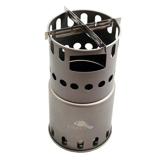 Toaks Titanium Outdoor Camping Stove, Backpacking Wood Burning Stove (STV-11(L)+2 CROSS BARS)