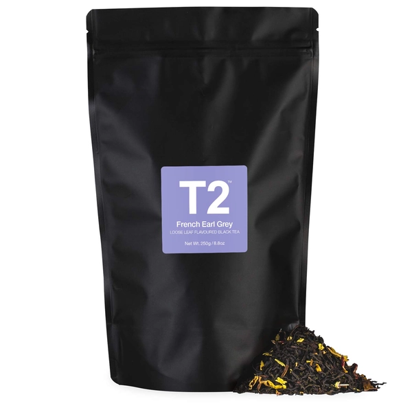 T2 Tea French Earl Grey Loose Leaf Black Tea in Foil Refill Bag, 250g