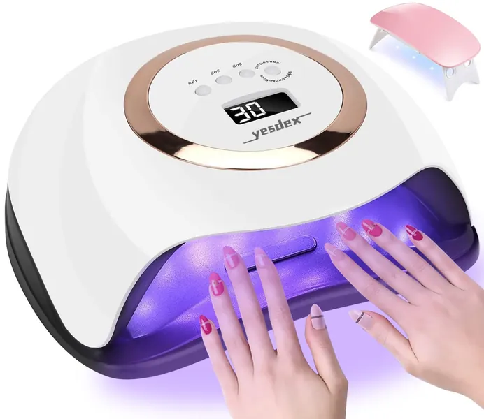 YESDEX UV Nail Lamp, Professional 168W UV LED Nail Dryer for Gel Polish, Ultra Fast Gel Nail Dryer 42 LED UV Curing Lamp for Resin Curing & Gel Nail Dryer with 4 Timer Setting