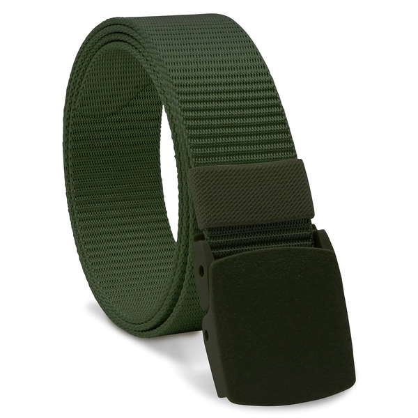 Nylon Belt for Men, Military Tactical Belt with YKK Plastic Buckle, Durable Breathable Waist Belt for Work Outdoor Cycling Hiking Skiing