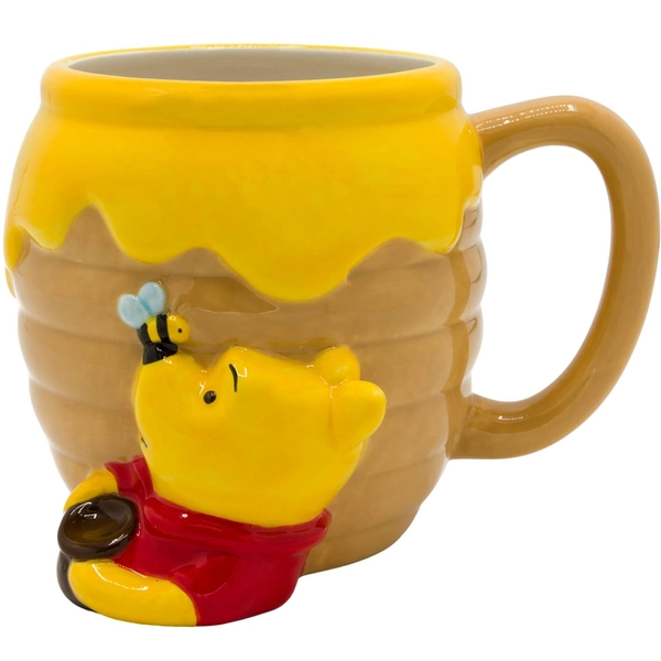 Silver Buffalo Disney Winnie-The-Pooh Honey Pot Ceramic Coffee 3D Sculpted Mug, 23 Oz, Brown