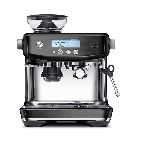Sage - The Barista Pro, Bohnenkaffeemaschine mit manueller Milchaufschäumer, Schwarzer Rostfreier Stahl - Black Stainless Steel - Single