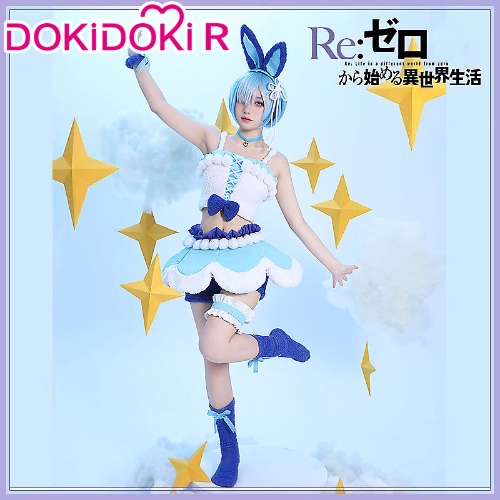 DokiDoki-R Anime Re Life in a different world from zero Cosplay Rem/Ram Costume Cute Rabbit | Rem-S