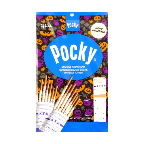 Limited Edition Japanese Chocolate Cream Pocky Cookie Sticks - Family Pack, 9 Packs, 4.12oz - Cookies & Cream