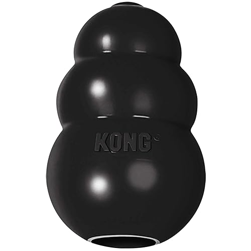 KONG Extreme Dog Toy - Fetch & Chew Toy - Treat-Filling Capabilities & Erratic Bounce for Extended Play Time Most Durable Natural Rubber Material - for Power Chewers - for Large Dogs - Large - Standard Packaging