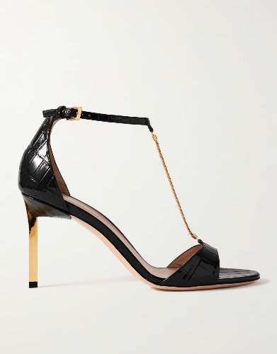 Tom Ford Black and gold- TBar stilettos