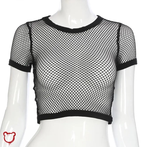Courtney's Gothic Fishnet Top - black / S