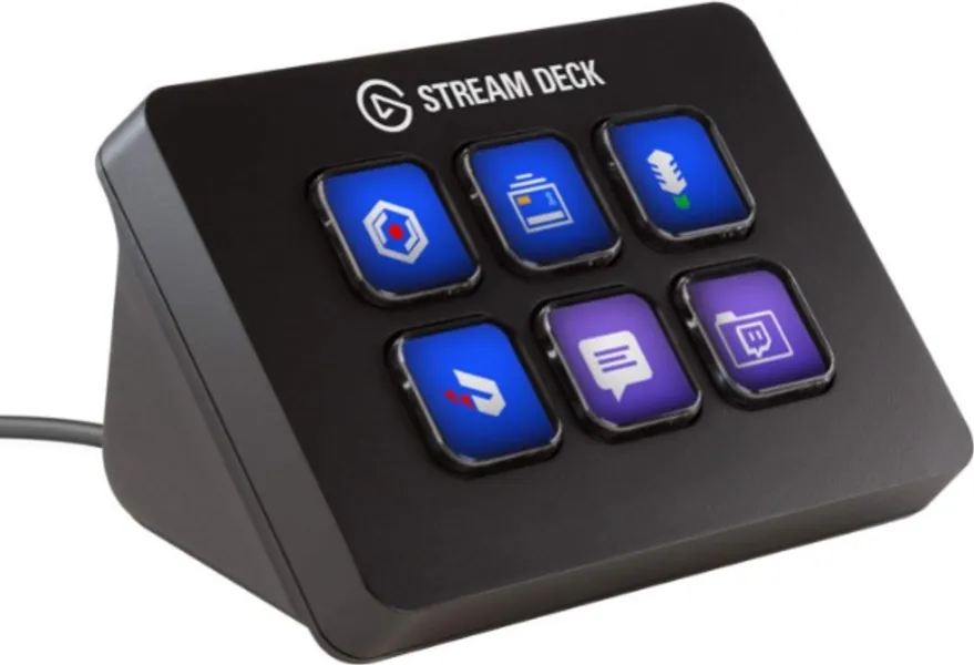 Elgato Stream Deck Mini – Compact Studio Controller, 6 macro keys, trigger actions in apps and software like OBS, Twitch, YouTube and more, works with Mac and PC