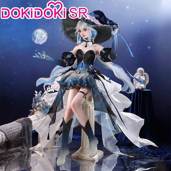 DokiDoki-SR Game Genshin Impact Cosplay Furina Costume Letter from the Deep Sea Doujin Fontaine Focalors Hydro Archon