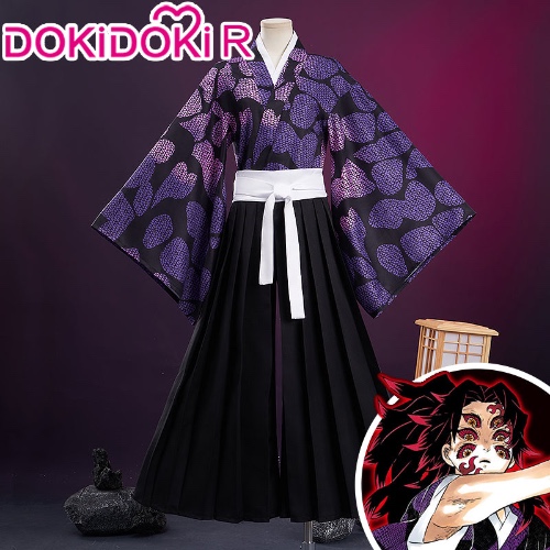 【Ready For Ship】【Size S-2XL】DokiDoki-R Anime Demon Slayer: Kimetsu no Yaiba Cosplay Kokushibo Costume Men | S