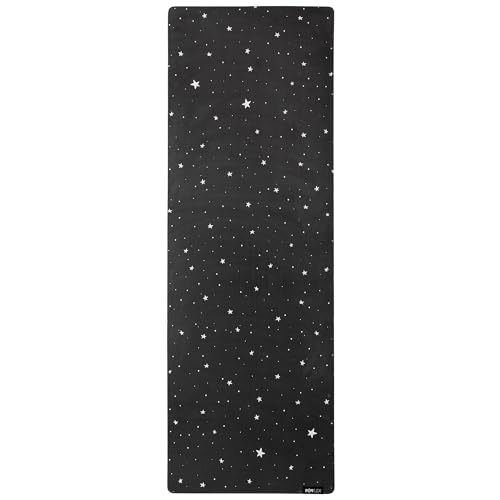 POPFLEX Large Hot Yoga Mat Non Slip - Extra Thick, Ultra Absorbent Non Slip Yoga Mat for Women - Large Exercise Mat for Yoga, Pilates, Stretching, Floor & Fitness Workouts - Includes Carry Strap - Vegan Suede Mats - Starry Night