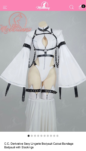 C.C. Derivative Sexy Lingerie Bodysuit Cutout Bandage Bodysuit with Stockings