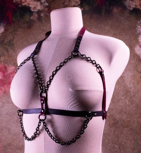 BUST HARNESS - Cherry & Burgundy Leather _ LIMITED _ | Default Title