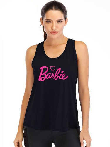 BARBIE LOVE Cotton Gym Tank | Black / M / 6