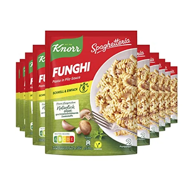 Knorr Spaghetteria Nudel-Fertiggericht Funghi leckeres Nudelgericht fertig in 6 Minuten 10x 150 ml