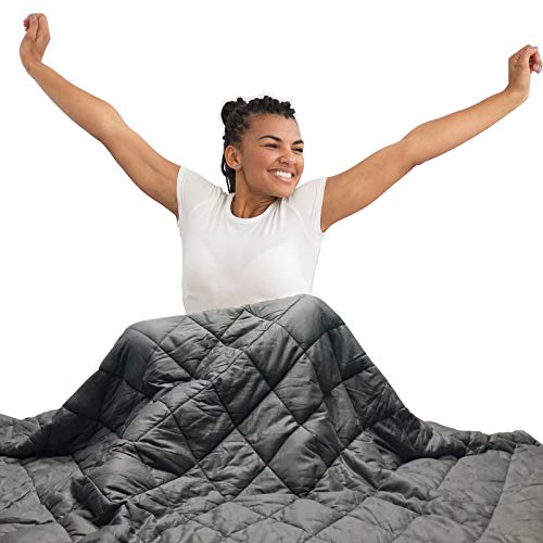 HYPNOSER Adult Weighted Blanket Queen Size (20 lbs, 60''x80'', Grey) | Cooling Heavy Blanket | Breathable Material with Pure Glass Beads - 60"x80" - 20.0 Pounds