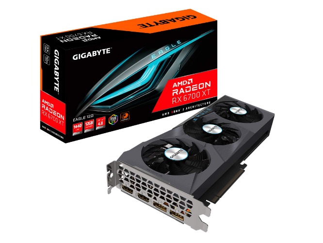 Gigabyte Radeon RX 6700 XT Eagle 12G Graphics Card, WINDFORCE 3X Cooling System, 12GB 192-bit GDDR6, GV-R67XTEAGLE-12GD Video Card - 