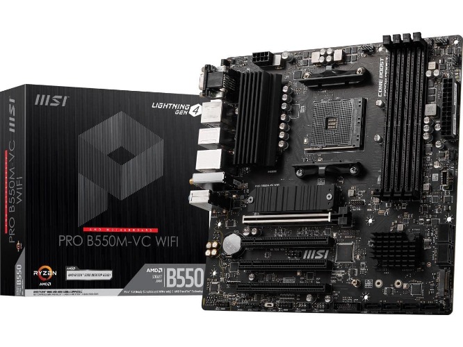 MSI PRO B550M-VC WiFi ProSeries Motherboard (AMD AM4, DDR4, PCIe 4.0, SATA 6Gb/s, M.2, USB 3.2 Gen 2, HDMI/DP, Wi-Fi, mATX) - PRO B550M-VC WIFI