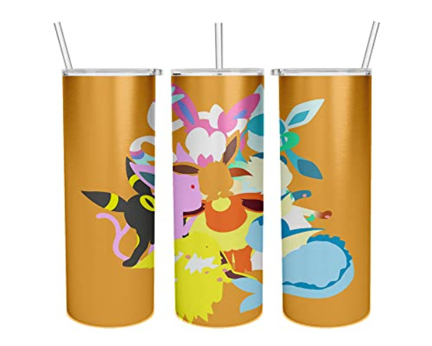 PokeInspired Tumbler - Eevee Evolutions 1-20 oz Skinny Stainless