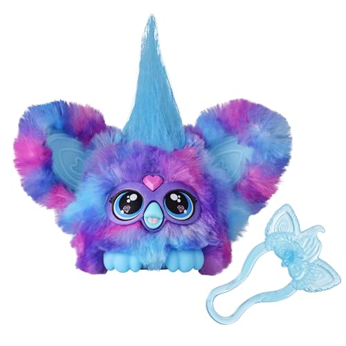 Furby Furblets Luv-Lee Mini Friend, 45+ Sounds, K-Pop Music & Furbish Phrases, Electronic Plush Toys for Girls & Boys 6 Years & Up, Purple & Blue - Luv-lee (K-pop Music)