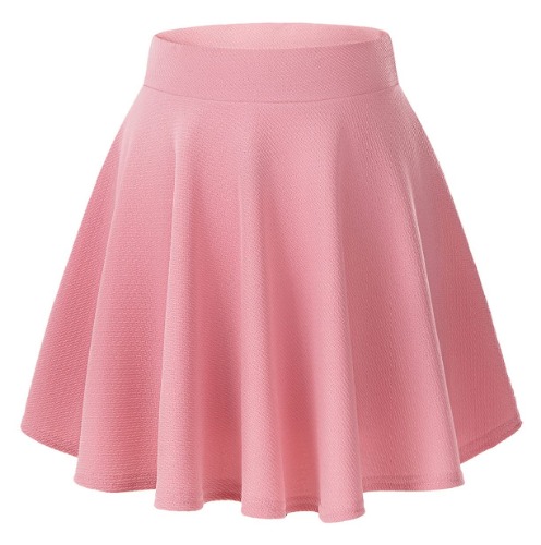 Urban CoCo Women's Basic Versatile Stretchy Flared Casual Mini Skater Skirt - XX-Large Pink