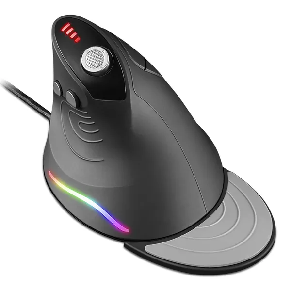 Gaming Mouse with 5 D Rocker, TRELC Ergonomic Mouse with 10000 DPI/12 Programmable Buttons/Palm Rest, RGB Vertical Gaming Mice Wired for PC/Laptop/E-Sports/Gamer (for Small Hand, Black) - Black C-10
