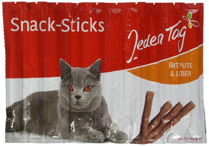 Jeden Tag Kattpinnar, kalkon och lever, 10 x 5 g