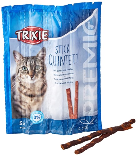 TRIXIE Premio Stick Quintett godis lax/öring för katter 5 × 5 g