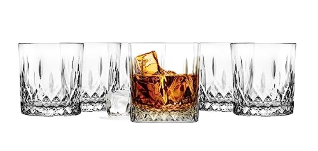 Glasmark KROSNO 1992 Lot de 6 verres à whisky Gin Bourbon Rhum Cocktail Alcool Accessoires pour amateurs de whisky Transparent 6 x 280 ml